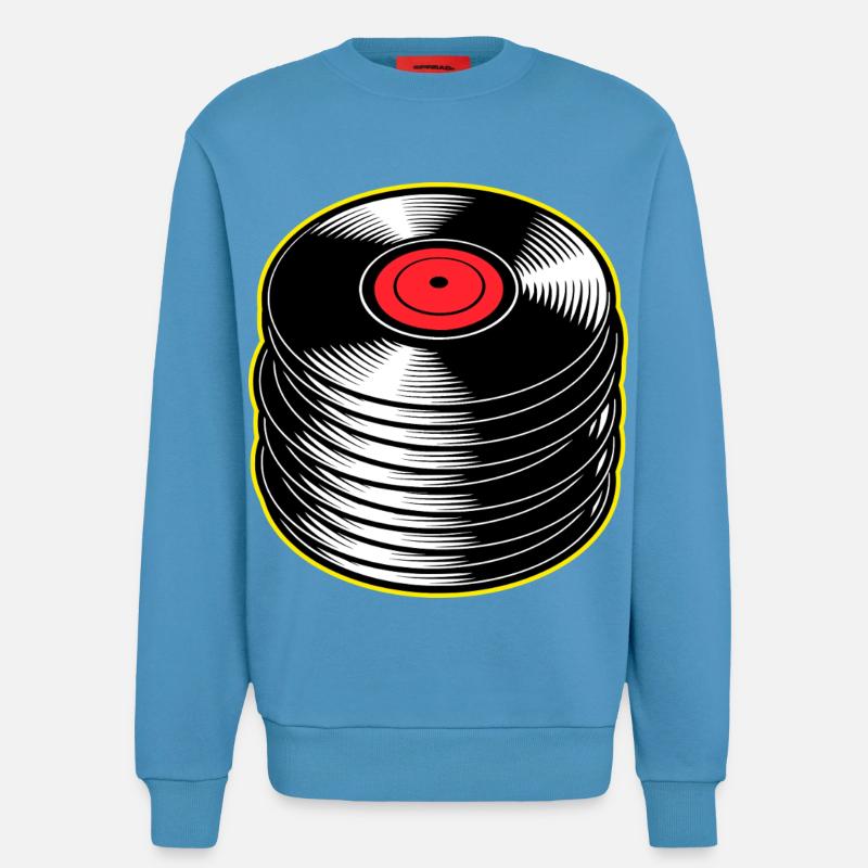 Stack d’albums vinyles - Sweat bio décontracté fabriqué en UE -  Sol Blue
