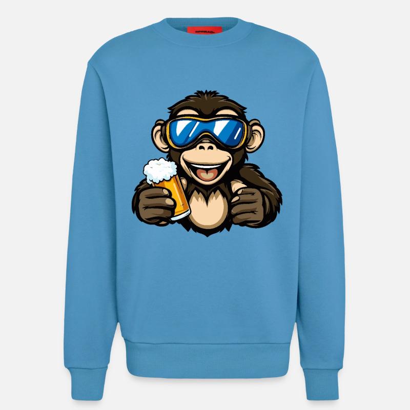 Affe Apres Ski Bier - Sweatshirt - made by SPREAD  -  Sol Blue