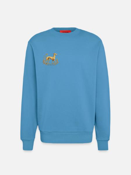 Libérez le Galgo - Broderie n°01 - Sweat bio décontracté fabriqué en UE -  Sol Blue