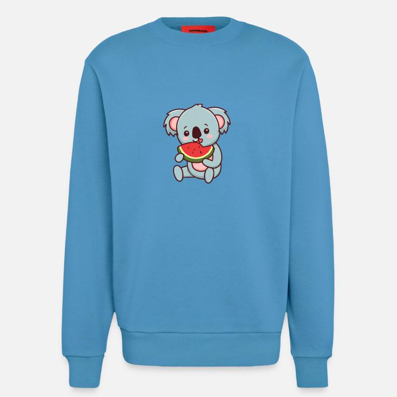 Kawaii Koala eats watermelon - Sweatshirt - made by SPREAD  -  Sol Blue