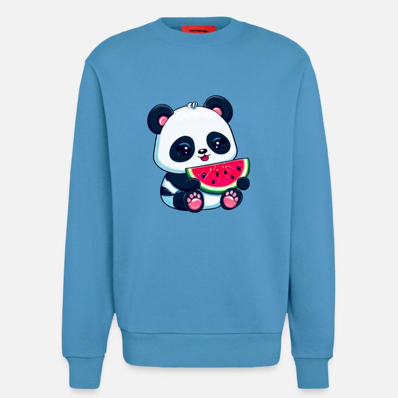 Cute panda eats watermelon - Sweatshirt - made by SPREAD  -  Sol Blue