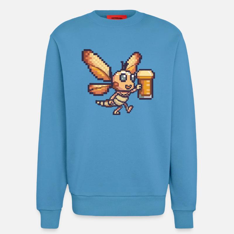 Dragonfly Beer Pixel - Sweatshirt - made by SPREAD  -  Sol Blue