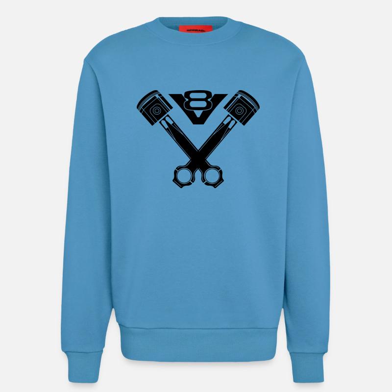 V8 Eight Cylinder Engine - Sweatshirt - made by SPREAD - Sol Blue