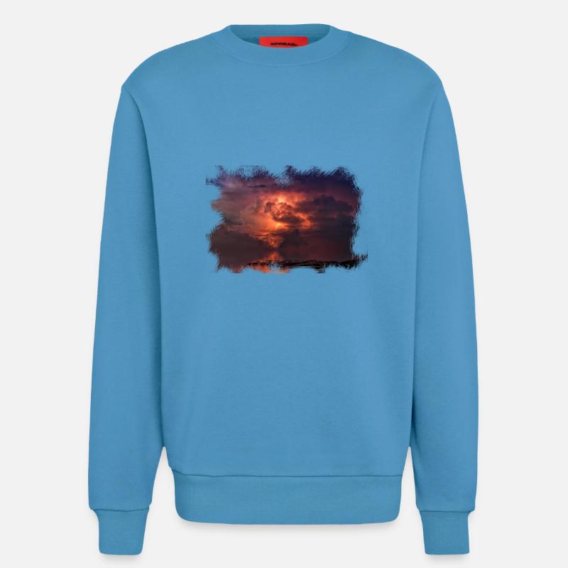 Scratched 'Thunder' - Sweatshirt - made by SPREAD  -  Sol Blue