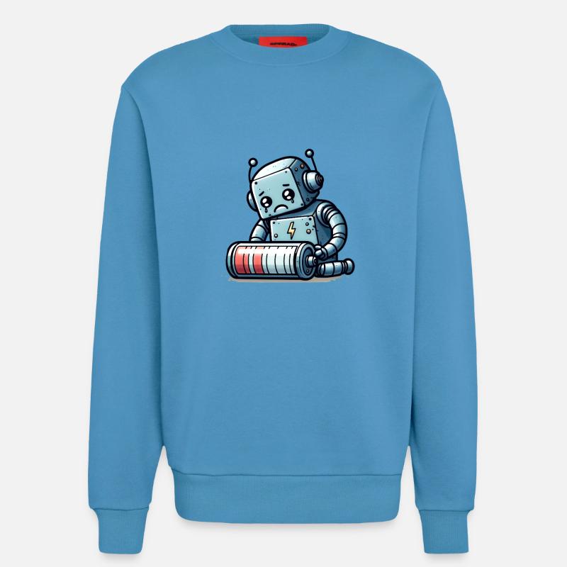 Robot Weak Battery Robo-Problems - Sweatshirt - made by SPREAD  -  Sol Blue