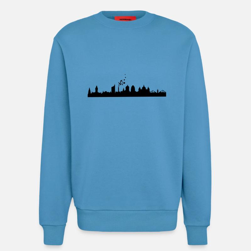 Leipzig Skyline - Sweatshirt - made by SPREAD  -  Sol Blue