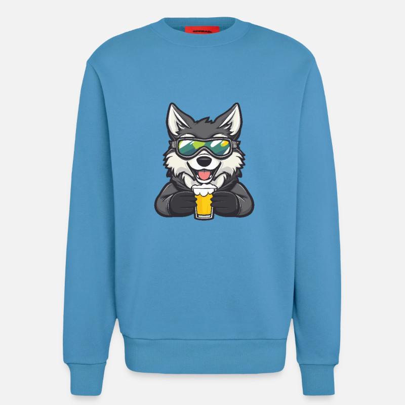 Wolf Après-Ski Beer - Sweatshirt - made by SPREAD  -  Sol Blue