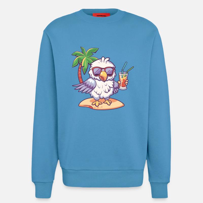 Eagle Summer Beach Comic - Sweatshirt - made by SPREAD - Sol Blue
