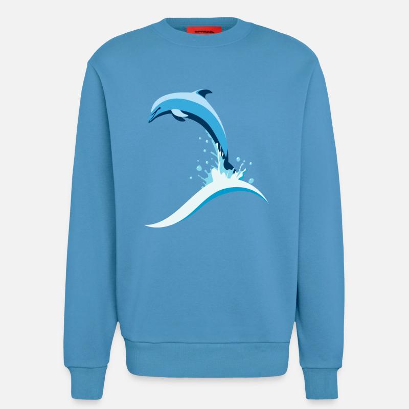 Springender Delfin - Sweatshirt - made by SPREAD  -  Sol Blue