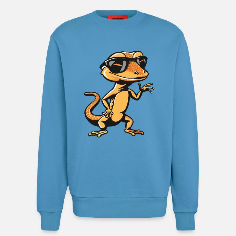 Lizard Cool Comic - Sweatshirt - made by SPREAD  -  Sol Blue