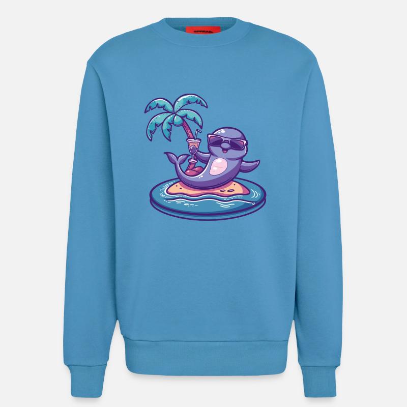 Delfin Sommer Strand Comic - Sweatshirt - made by SPREAD  -  Sol Blue