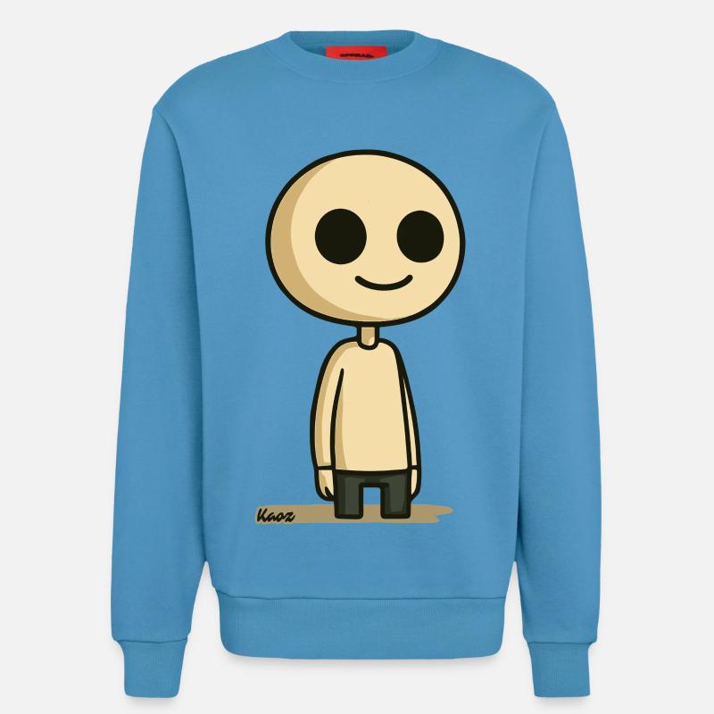 Schlichte Comic Figur mit rundem Kopf - Sweatshirt - made by SPREAD  -  Sol Blue