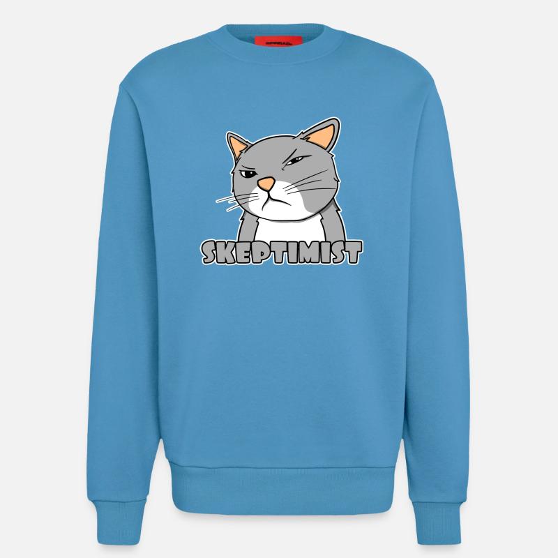 Skeptiker Katze - Skeptimist - Sweatshirt - made by SPREAD  -  Sol Blue