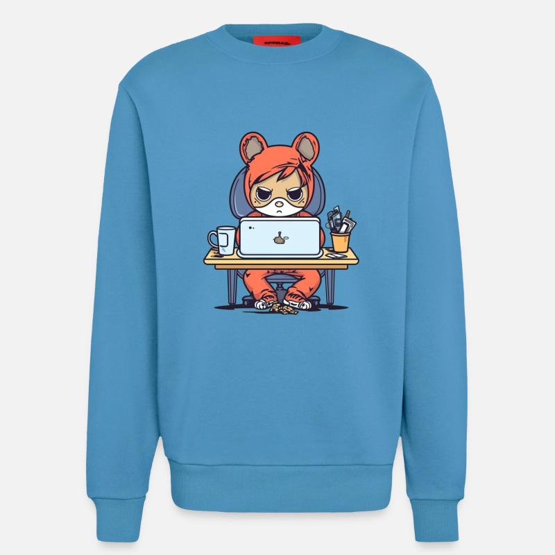 Grumpy Coder in Hoodie - Sweatshirt - made by SPREAD  -  Sol Blue