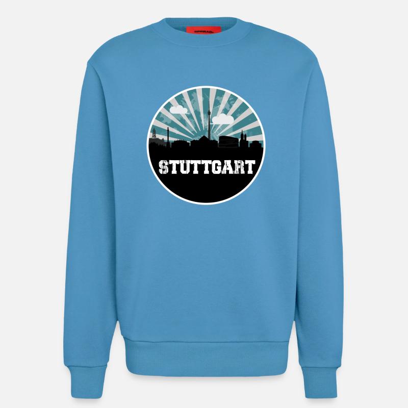 Stuttgart Skyline Blue Hour - Sweatshirt - made by SPREAD - Sol Blue