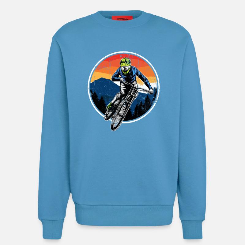 Sunset Trail Mountainbiker - Sweatshirt - made by SPREAD  -  Sol Blue