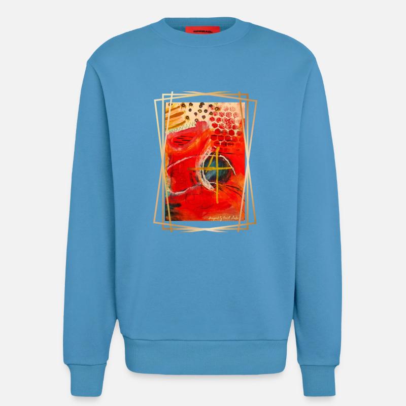 Abstraction de formes géométriques vibrantes - Sweat bio décontracté fabriqué en UE -  Sol Blue