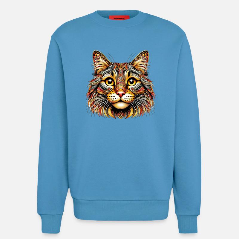 Katze - Sweatshirt - made by SPREAD - Sol Blue