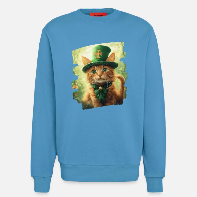 St Patricks day Katze - Sweatshirt - made by SPREAD - Sol Blue