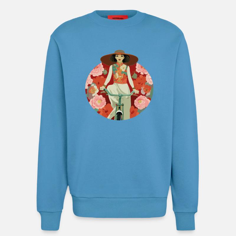 Fahrradfahrerin - Sweatshirt - made by SPREAD  -  Sol Blue