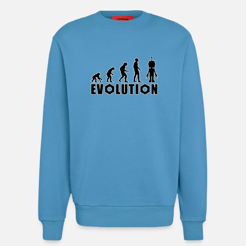 Evolution von Mensch zu Android - Sweatshirt - made by SPREAD  -  Sol Blue