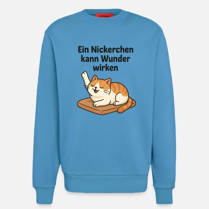 Witziges Kätzchen Nickerchen  - Sweatshirt - made by SPREAD  -  Sol Blue