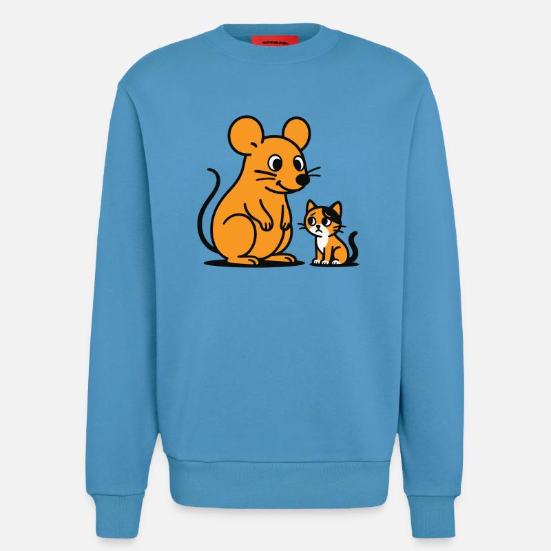 Kuschelige Maus und Kätzchen Duo - Sweatshirt - made by SPREAD  -  Sol Blue