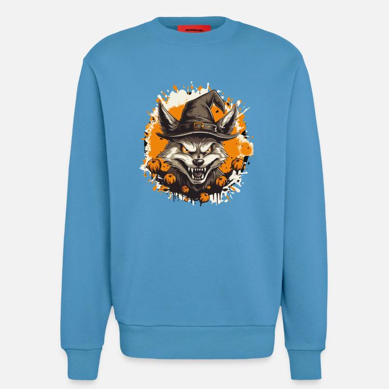 Waldwolf mit Halloweenhut - Sweatshirt - made by SPREAD  -  Sol Blue