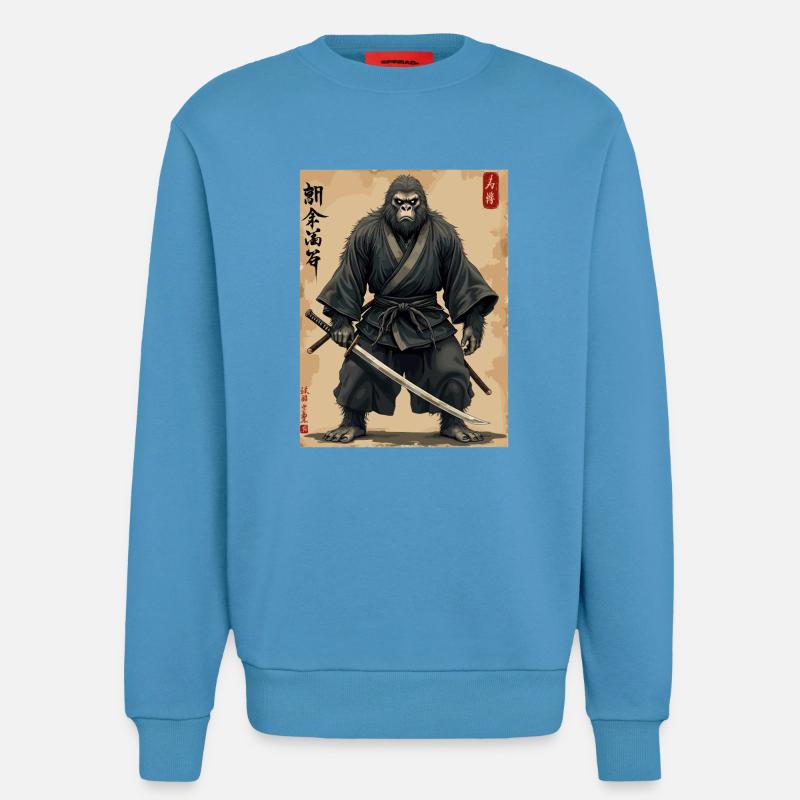 Gorilla Samurai mit Katana - Sweatshirt - made by SPREAD  -  Sol Blue