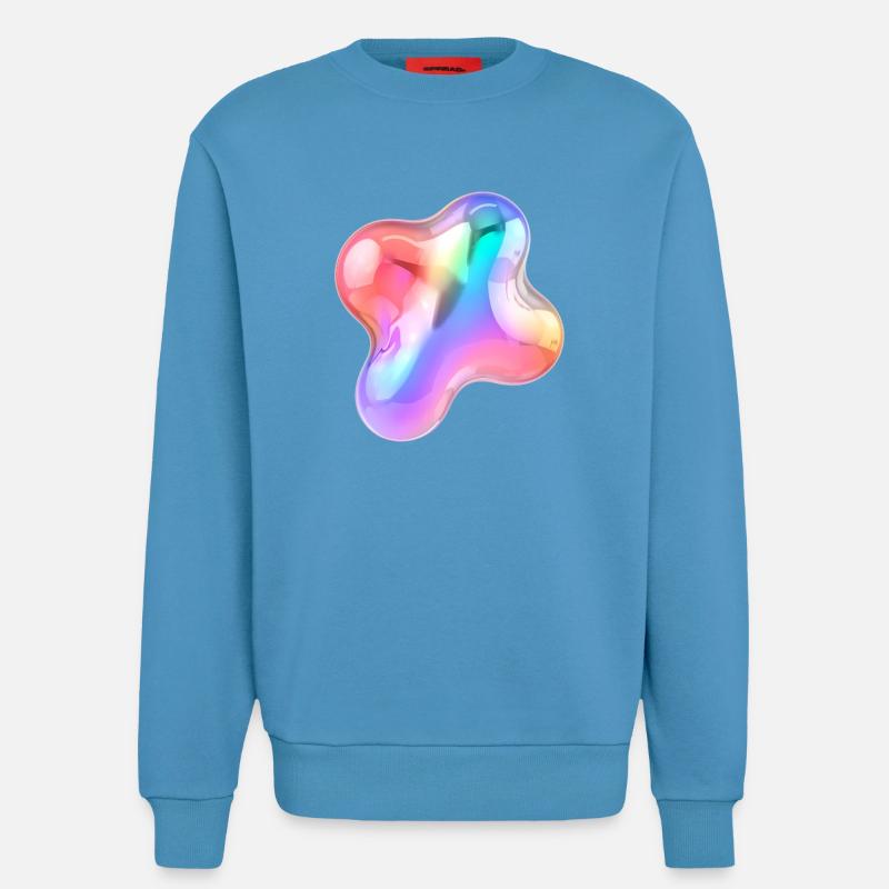 Rainbow Glossy Abstract Blob Design - Sweatshirt - made by SPREAD  -  Sol Blue