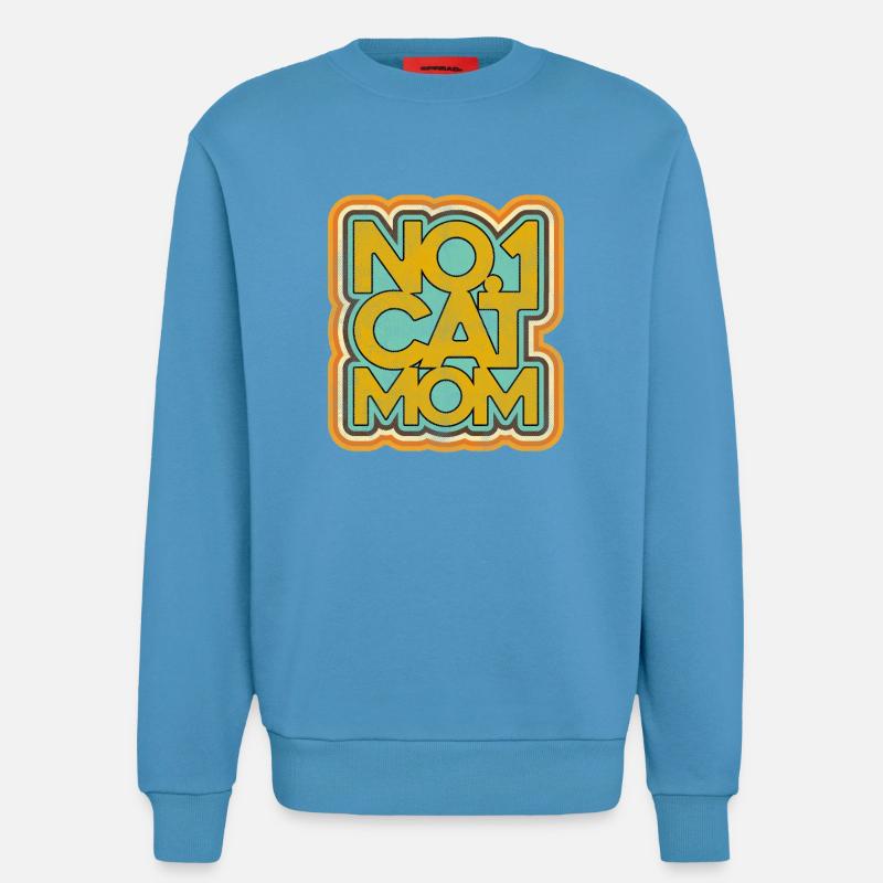 Katze Mama Nummer Eins Retro Abzeichen - Sweatshirt - made by SPREAD  -  Sol Blue
