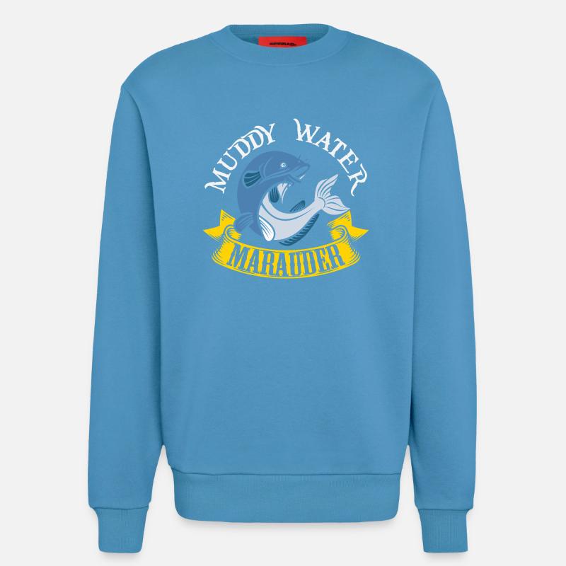 Poisson-chat pêcheur poisson-chat pêchent le poisson-chat - Sweat bio décontracté fabriqué en UE - Sol Blue