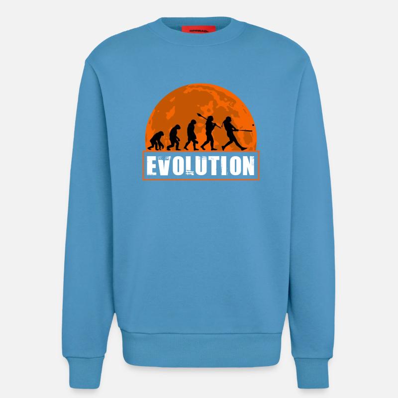 Baseball-Softball-Evolution Lustige Spieler-Geschenkkunst - Sweatshirt - made by SPREAD  -  Sol Blue