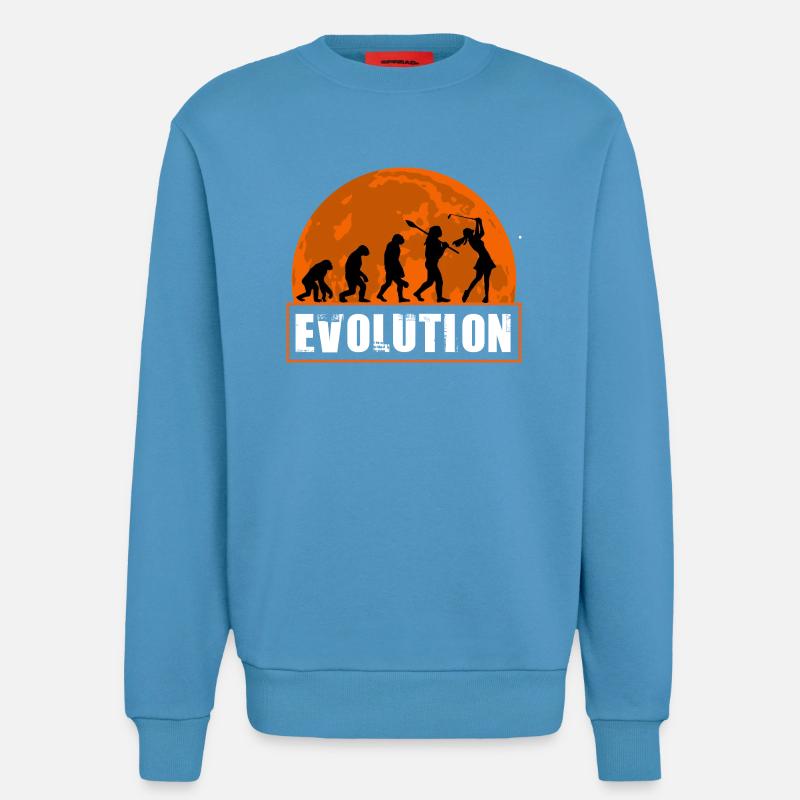 Entwicklung der Golfmädchen-Geschenk-Golfspielerin - Sweatshirt - made by SPREAD - Sol Blue