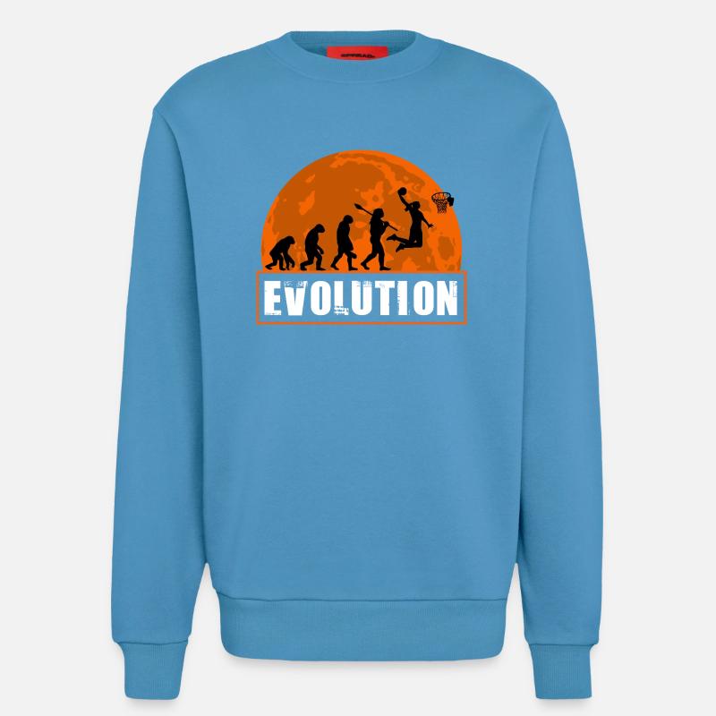 Basketball Evolution Spieler dunkt Silhouette - Sweatshirt - made by SPREAD - Sol Blue