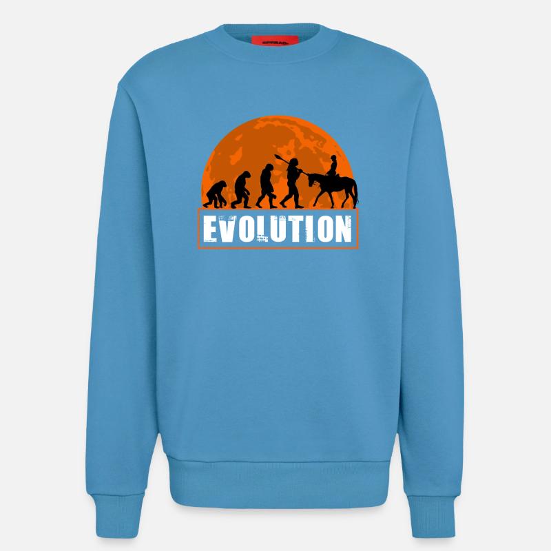 Evolution des Menschen Reitkunst - Sweatshirt - made by SPREAD - Sol Blue