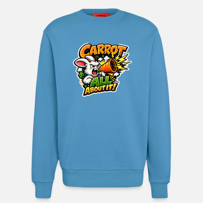 Carrot Megaphone Bunny – Comic Style - Sweatshirt - made by SPREAD  -  Sol Blue