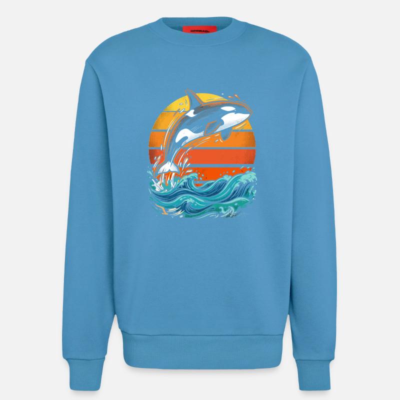 Orca at sunset - Sweatshirt - made by SPREAD  -  Sol Blue