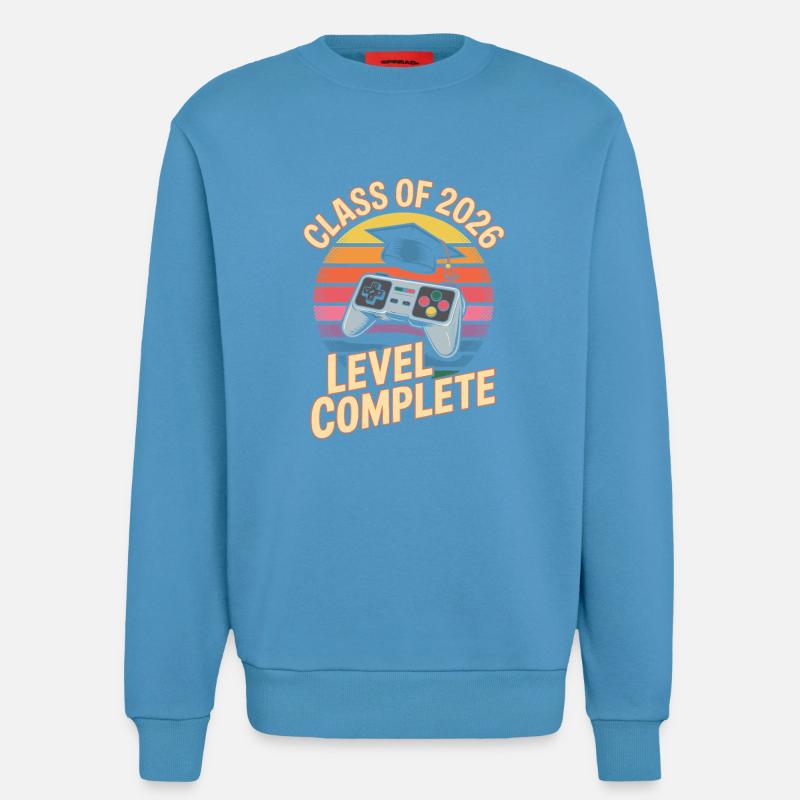 Level Complete 2026 Completion Retro Gaming - Sweatshirt - made by SPREAD - Sol Blue
