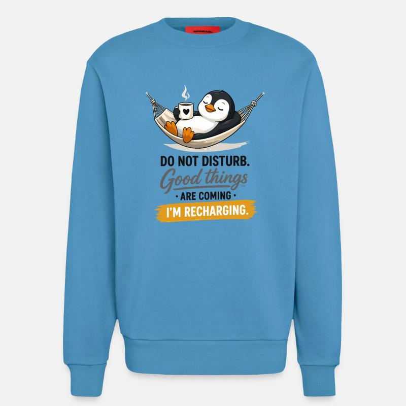 Penguin Recharging Hammock - Sweatshirt - made by SPREAD  -  Sol Blue