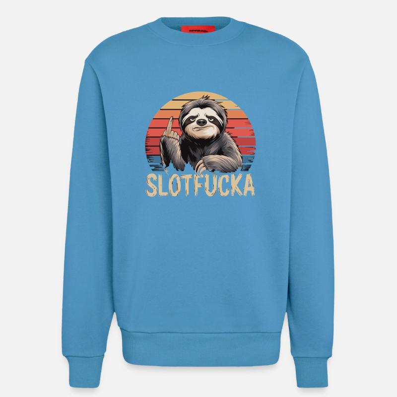  Faultier Mittelfinger Retro Humor Sarkasmus - Sweatshirt - made by SPREAD  -  Sol Blue