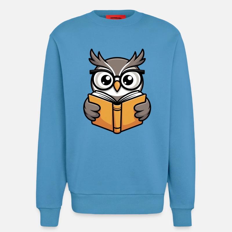 Süße Lese-Eule mit Brille - Sweatshirt - made by SPREAD  -  Sol Blue