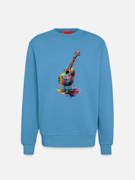 Ukulele with dripping paint - Sweatshirt - made by SPREAD - Sol Blue