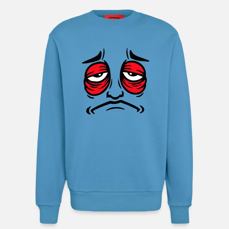 Grumpy sad disappointed face funny - Sweatshirt - made by SPREAD  -  Sol Blue
