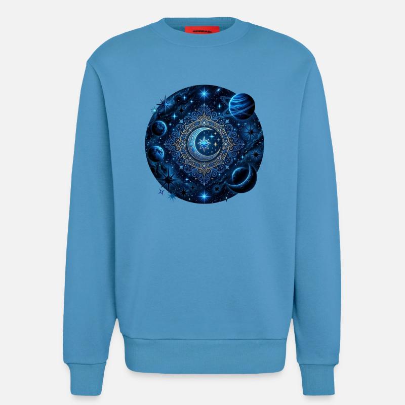 Planètes spatiales Galaxies Étoiles Lunes - Sweat bio décontracté fabriqué en UE -  Sol Blue