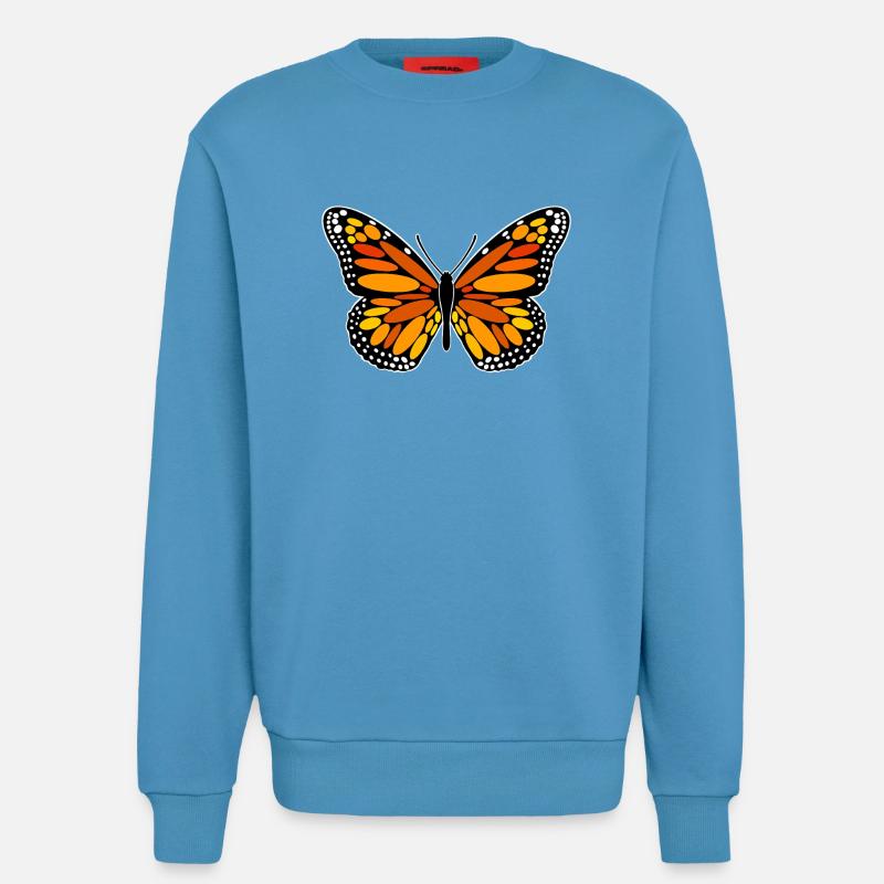 Papillon monarque - Sweat bio décontracté fabriqué en UE - Sol Blue