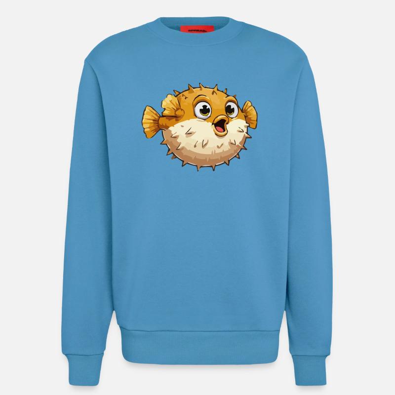 Puffer Fish Comic - Sweatshirt - made by SPREAD  -  Sol Blue