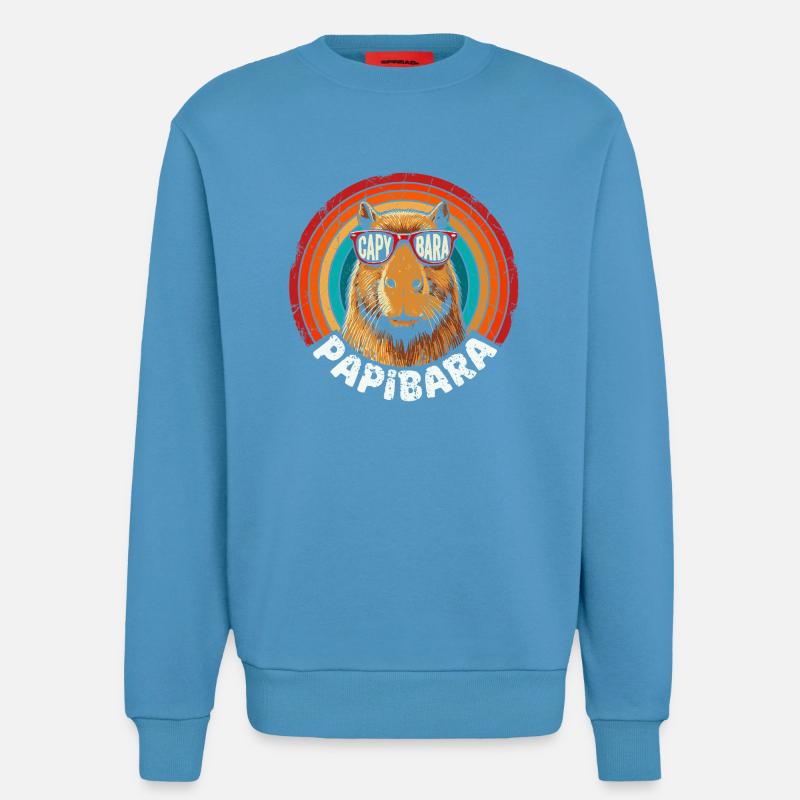 Capybara Retro Regenbogen Sonnenbrille - Sweatshirt - made by SPREAD - Sol Blue