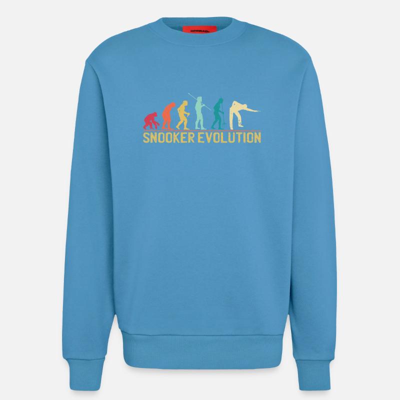Silhouette de l'évolution du snooker - Sweat bio décontracté fabriqué en UE -  Sol Blue