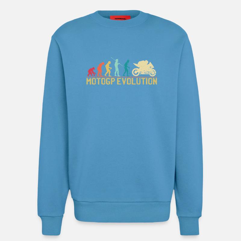 Conception de la silhouette Motocross Evolution - Sweat bio décontracté fabriqué en UE -  Sol Blue